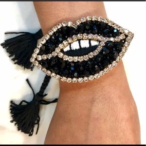Black Lips Bracelet handmade